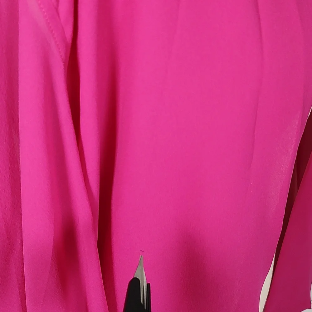 🩷HP🩷 Yves St Laurent Rive Gauche Haute Pink Chiffon Gown Cover-Up Rare! - Picture 13 of 14
